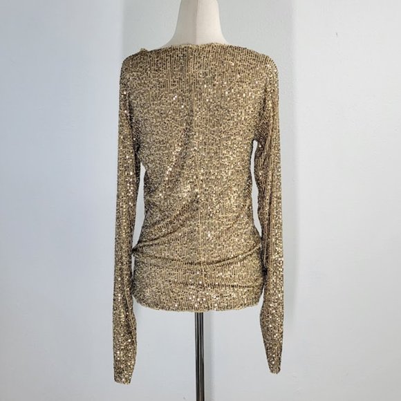 FREE PEOPLE INTIMATELY gold rush long sleeve top Sz M NEW - Picture 7 of 11